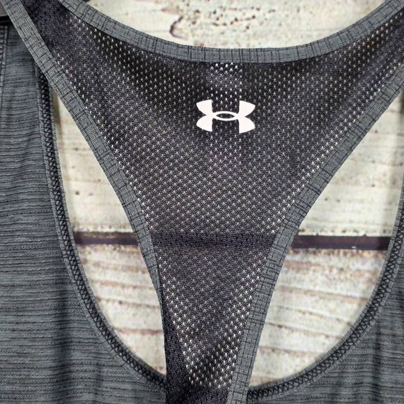 Under Armour HeatGear Women’s Racerback Tank Gray Size SMALL - Picture 4 of 8